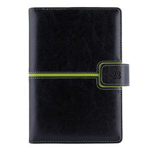 Diář MAGNETIC denní A5 2023 polský - černá/zelená