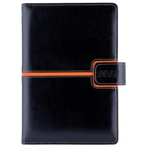 Diář MAGNETIC denní A5 2027 český - černá/oranžová