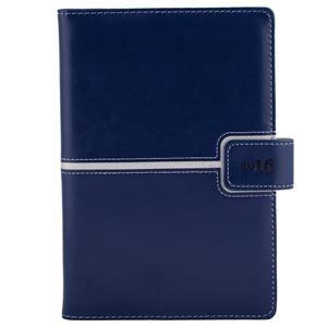 Diář Magnetic denní B6 2016 polský - modrá/stříbrná