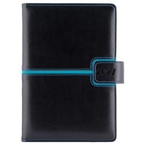 Diář MAGNETIC denní B6 2027 - černá/tyrkysová