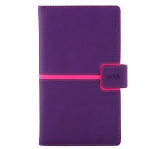 Diář Magnetic týdenní kapesní 2016 polský - fialová/růžová