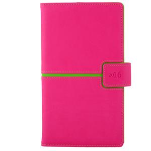 Diář Magnetic týdenní kapesní 2016 polský - růžová/zelená