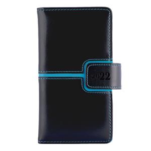 Diář MAGNETIC týdenní kapesní 2022 polský - černá/tyrkysová