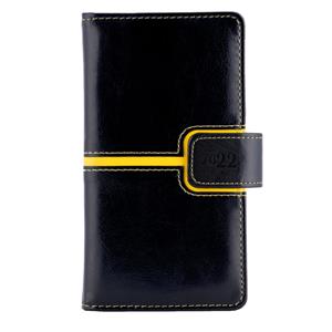 Diář MAGNETIC týdenní kapesní 2022 polský - černá/žlutá