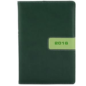 Diář Riga denní A5 2016 polský - zelená/zelená