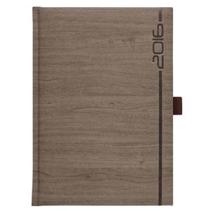 Diář Wood 2016 denní A5 - hnědý