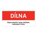 DÍLNA, červená, plast 2 mm 190x90 mm