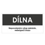 DÍLNA, šedá, plast 1 mm 190x90 mm