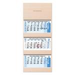 Dřevěný tříměsíční kalendář Trio Wood skládaný český se spirálou 2027 - modrý