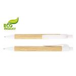 Ekologické kuličkové pero Ensi - světlé dřevo/slonová kost