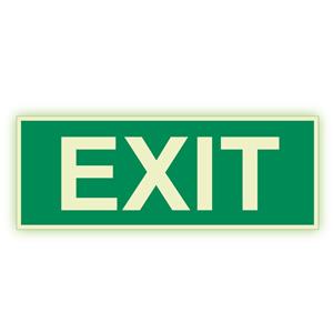 EXIT - fotoluminiscenční tabulka, samolepka 200x75 mm