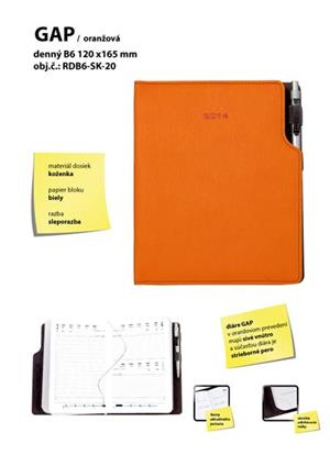 GEP slovenský denní diář B6 oranžová