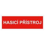 Hasicí přístroj text - bezpečnostní tabulka, plast 1 mm 300x75 mm