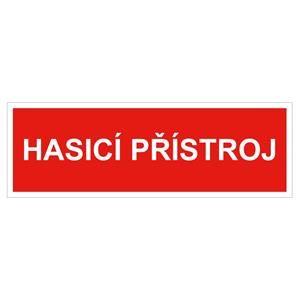 Hasicí přístroj text - bezpečnostní tabulka, plast 2 mm 300x75 mm