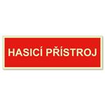 Hasicí přístroj text - fotoluminiscenční tabulka, plast 1 mm 150x50 mm