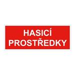 Hasicí prostředky - bezpečnostní tabulka, plast 2 mm 210x80 mm