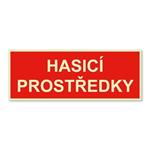 Hasicí prostředky - fotoluminiscenční tabulka, plast 1 mm 210x80 mm