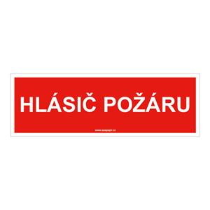 Hlásič požáru text - bezpečnostní tabulka, plast 1 mm 300x75 mm