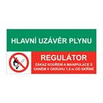 HLAVNÍ UZÁVĚR PLYNU - REGULÁTOR, KOMBINACE, plast 1 mm, 150x75 mm