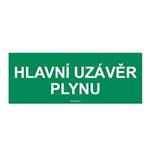 HLAVNÍ UZÁVĚR PLYNU, Samolepka 210x80 mm