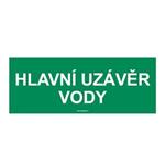 HLAVNÍ UZÁVĚR VODY, Samolepka 210x80 mm