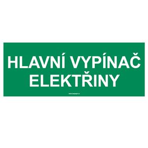 HLAVNÍ VYPÍNAČ ELEKTŘINY, Samolepka 210x80 mm