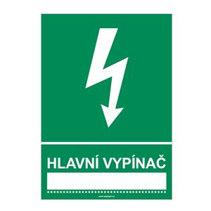 HLAVNÍ VYPÍNAČ ……………….., plast 1 mm, A4