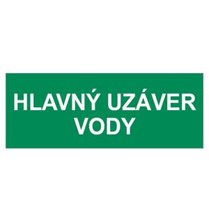 Hlavný uzáver vody, samolepka 210 x 80mm