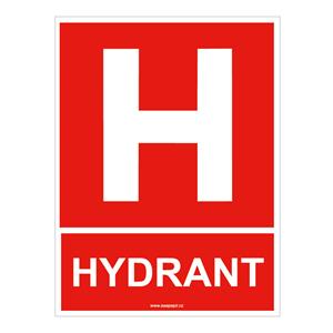 Hydrant s textem - bezpečnostní tabulka, plast 1 mm 200x150 mm
