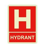 Hydrant s textem - fotoluminiscenční tabulka, samolepka 200x150 mm