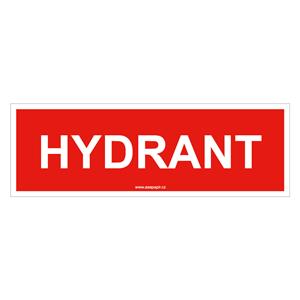 Hydrant text - bezpečnostní tabulka, samolepka 150x50 mm