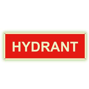 Hydrant text - fotoluminiscenční tabulka s dírkami, plast 2 mm 150x50 mm