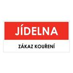 JÍDELNA, červená, plast 1 mm 190x90 mm