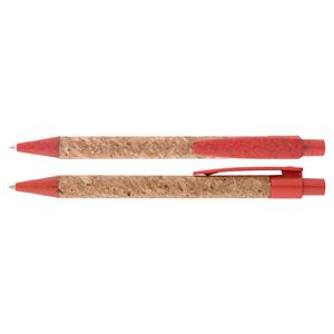Korkové kuličkové pero Corky - červená