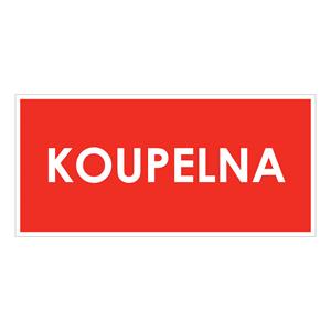 KOUPELNA, červená, plast 2 mm 190x90 mm
