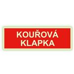 Kouřová klapka - fotoluminiscenční tabulka, plast 2 mm 150x50 mm