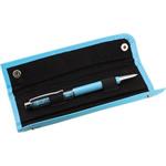 Kovové kuličkové pero s krystaly v boxu imitace kůže Cadalac 31 - modrá světlá