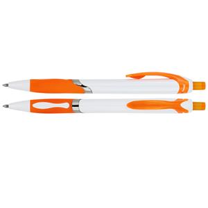 Kuličkové pero Fedora - bílá - oranžová