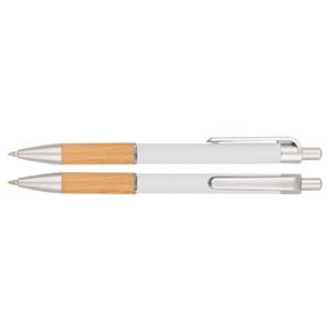 Kuličkové pero Jigga - bílá/světlé dřevo