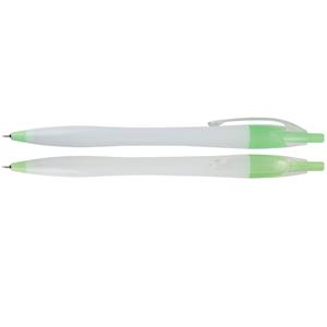 Kuličkové pero Patsy - bílá - zelená světlá
