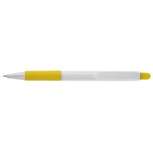 Kuličkové pero Tina - bílá - žlutá