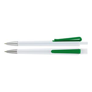 Kuličkové pero TRISHA - bílá/zelená