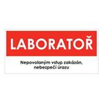 LABORATOŘ, červená, plast 1 mm 190x90 mm