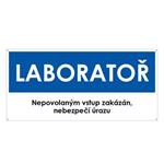 LABORATOŘ, modrá, plast s dírami 2 mm 190x90 mm