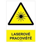 LASEROVÉ PRACOVIŠTĚ - bezpečnostní tabulka, samolepka A4