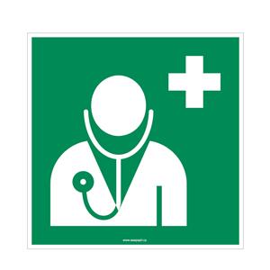Lékař - bezpečnostní tabulka s dírkami, plast 2 mm 150x150 mm
