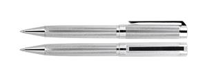Luxusní kovové kuličkové pero s lesklou plochou pro logo Curtain 71 - stříbrná lesklá