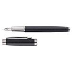 Luxusní kovové plnící pero Upscale - černá/stříbrná lesklá