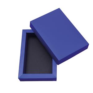 Luxusní papírová krabička s víkem 143 x 200 x 30 mm modrá/černá 360 g/m2 - model 001