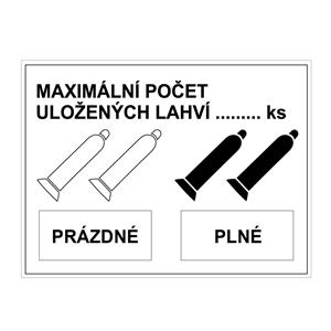 MAXIMÁLNÍ POČET ULOŽENÝCH LAHVÍ, plast 1 mm 200x150 mm